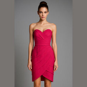 LUCA LUCA Ruffle Ruffles Dress Hot Barbie Pink size 42 Made in Italy Small
